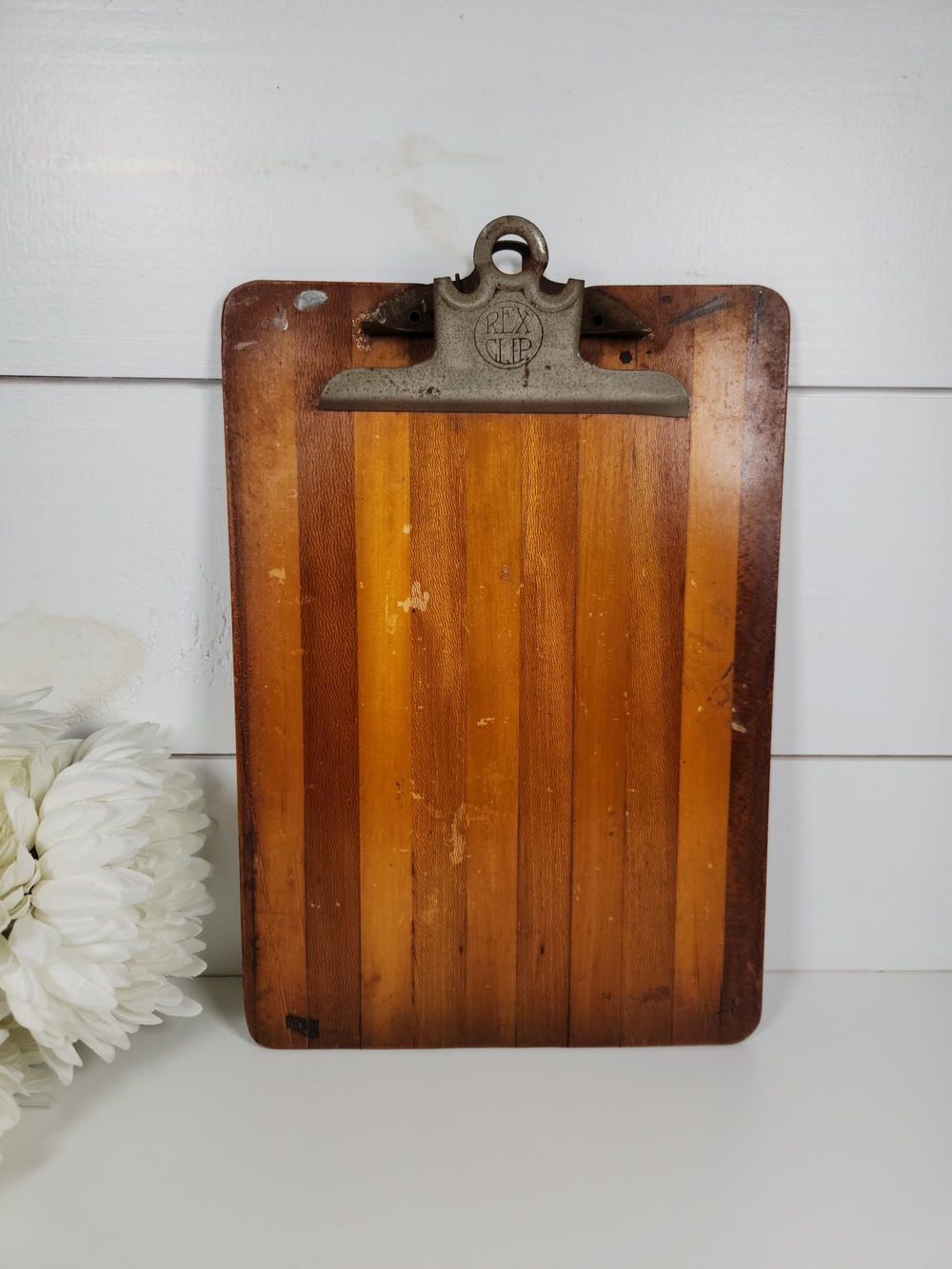 Vintage Wooden Clipboard | Antique Rex Clip Joined Wood Clip Board | Rustic